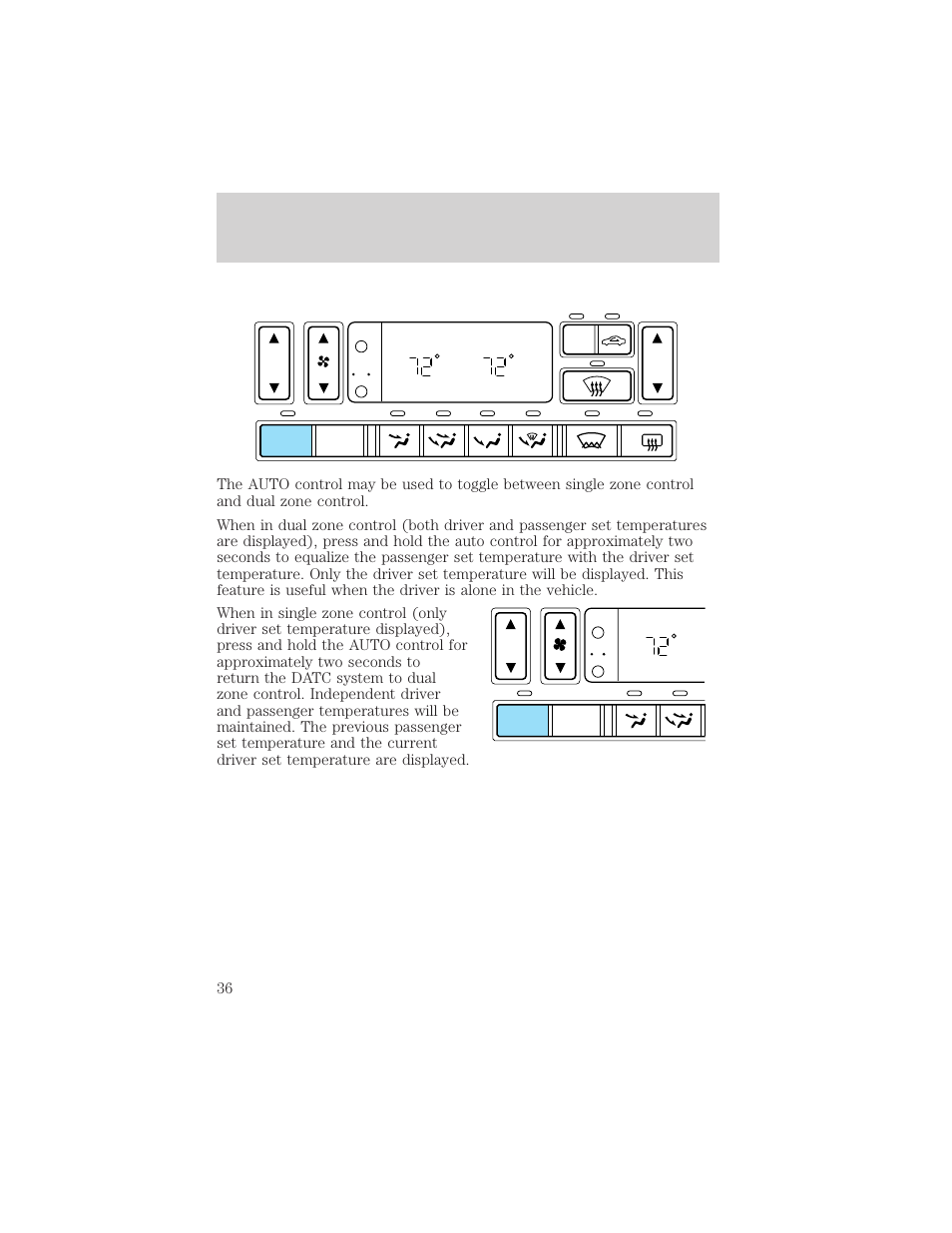 Climate controls | FORD 2002 Thunderbird v.2 User Manual | Page 36 / 232