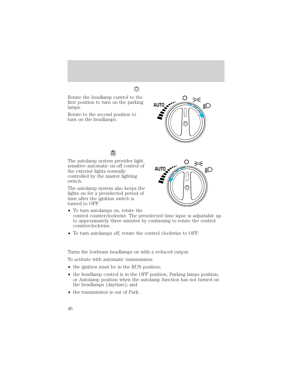 Lights | FORD 2002 Thunderbird v.2 User Manual | Page 46 / 232