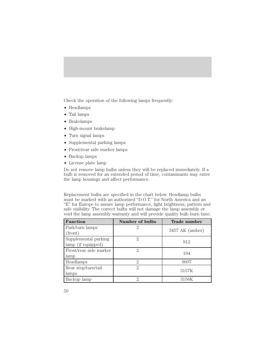 Lights | FORD 2002 Thunderbird v.2 User Manual | Page 50 / 232