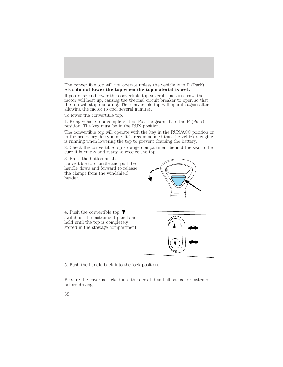 Driver controls | FORD 2002 Thunderbird v.2 User Manual | Page 68 / 232