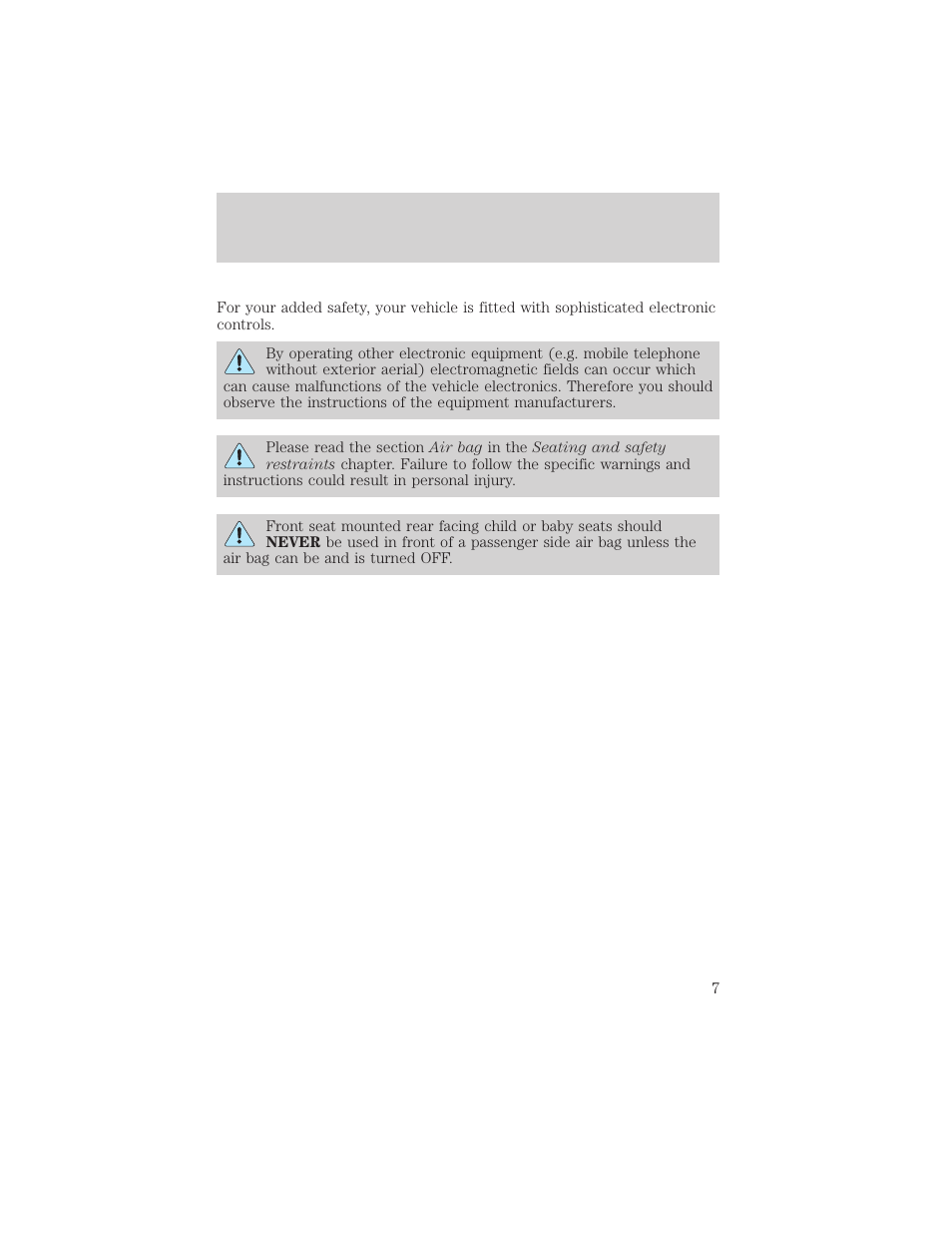 Introduction | FORD 2002 Thunderbird v.2 User Manual | Page 7 / 232