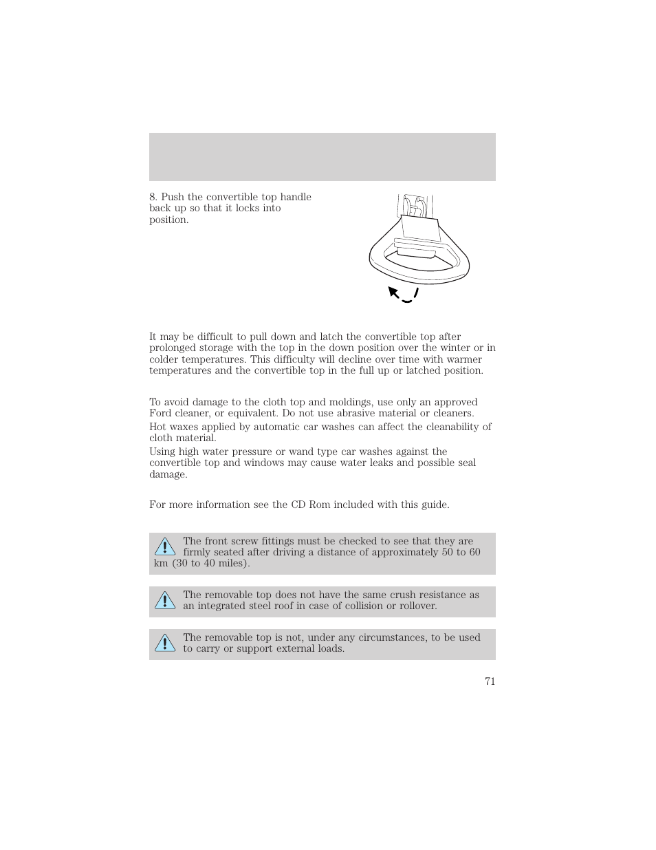 Driver controls | FORD 2002 Thunderbird v.2 User Manual | Page 71 / 232