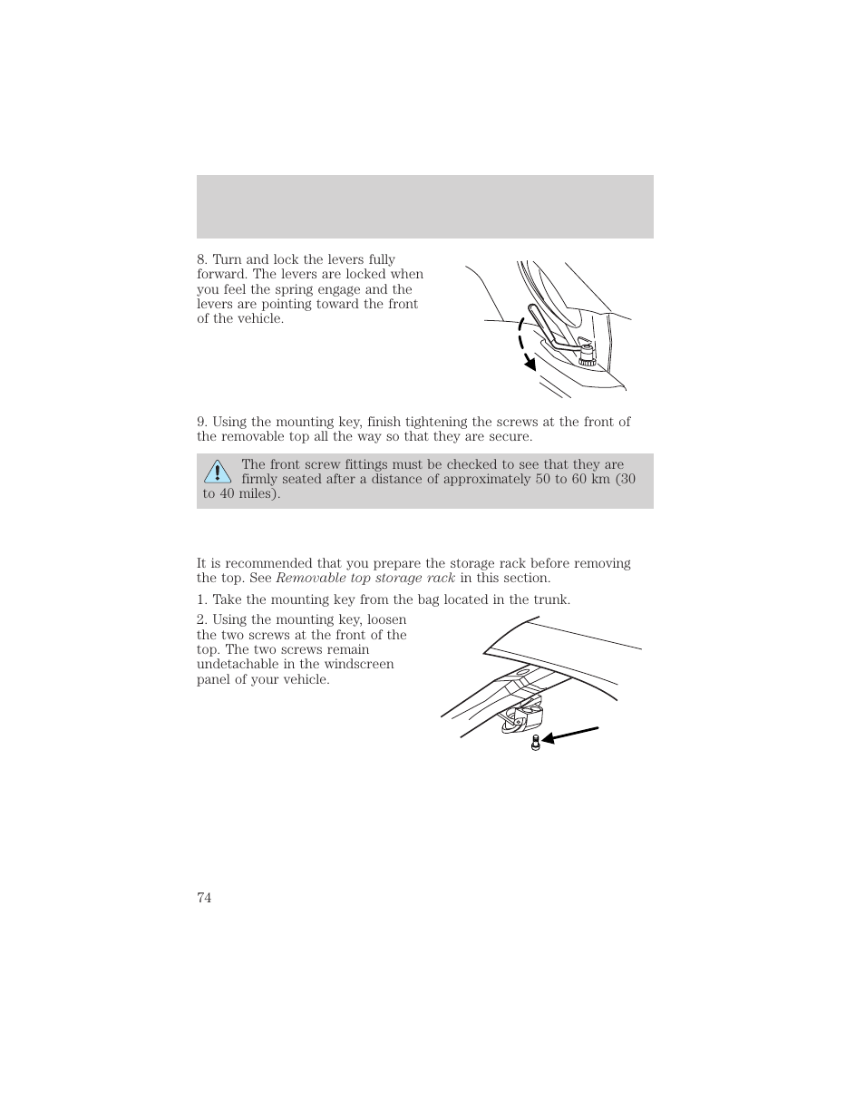 Driver controls | FORD 2002 Thunderbird v.2 User Manual | Page 74 / 232