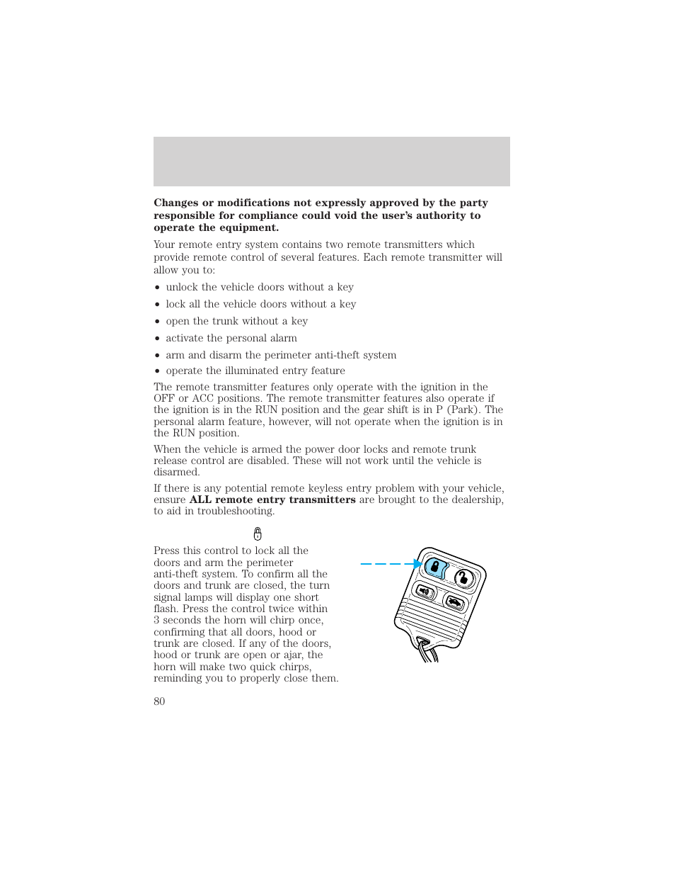Locks and security | FORD 2002 Thunderbird v.2 User Manual | Page 80 / 232