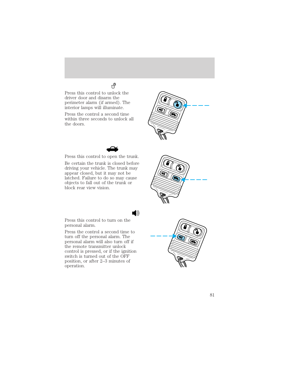 Locks and security | FORD 2002 Thunderbird v.2 User Manual | Page 81 / 232