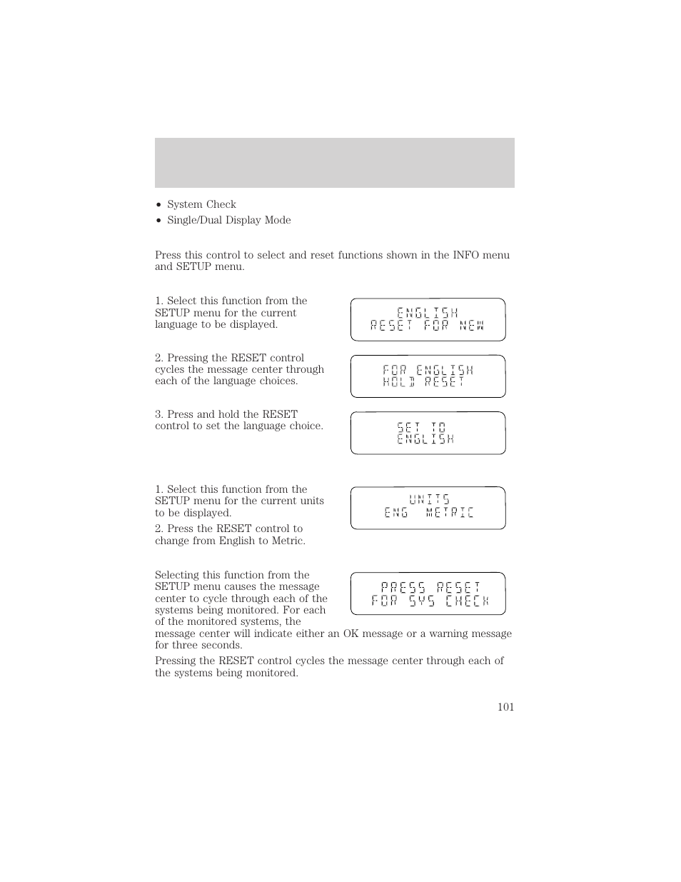 Driver controls | FORD 2002 Windstar v.1 User Manual | Page 101 / 296