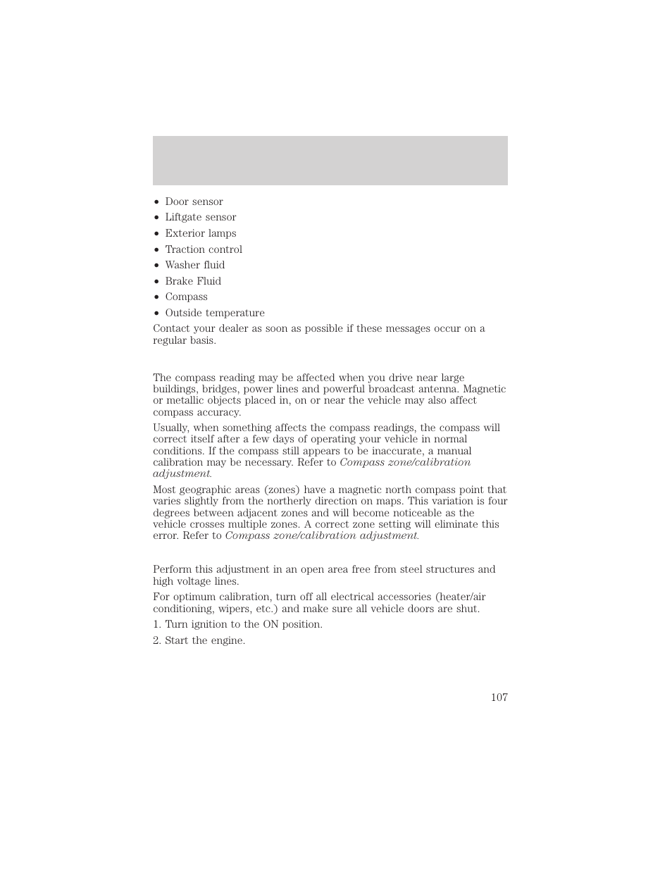 Driver controls | FORD 2002 Windstar v.1 User Manual | Page 107 / 296