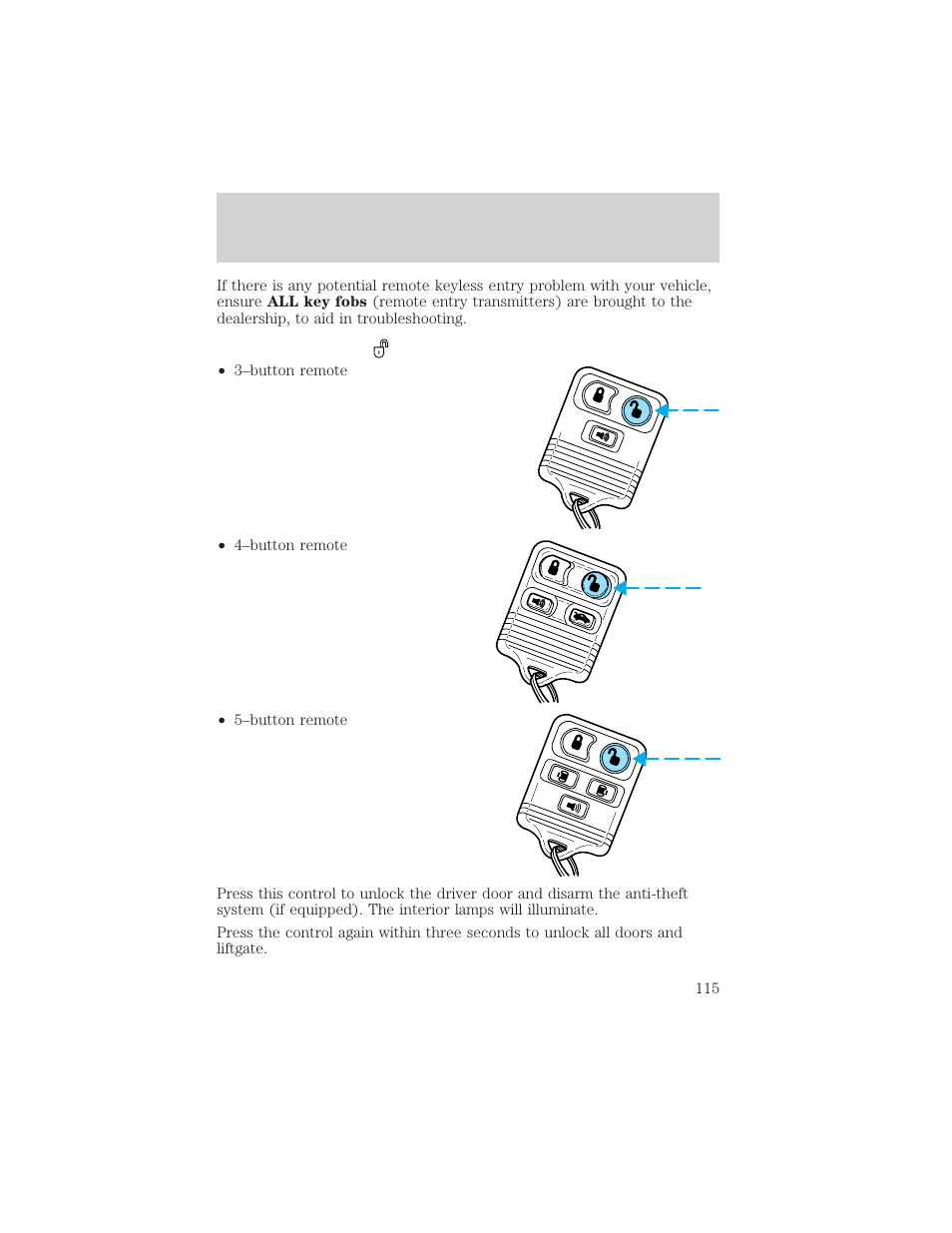 Locks and security | FORD 2002 Windstar v.1 User Manual | Page 115 / 296