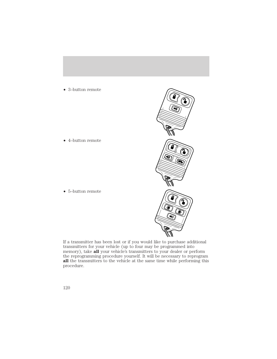 Locks and security | FORD 2002 Windstar v.1 User Manual | Page 120 / 296