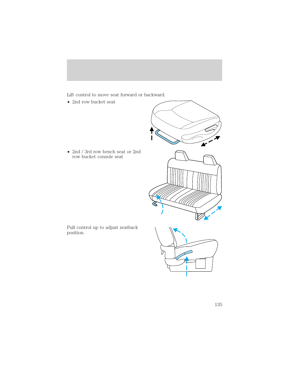 Seating and safety restraints | FORD 2002 Windstar v.1 User Manual | Page 135 / 296