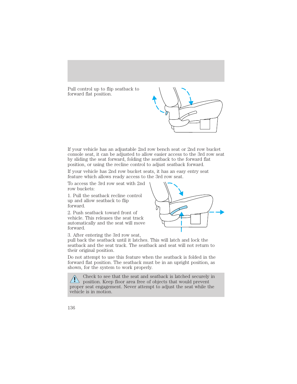 Seating and safety restraints | FORD 2002 Windstar v.1 User Manual | Page 136 / 296