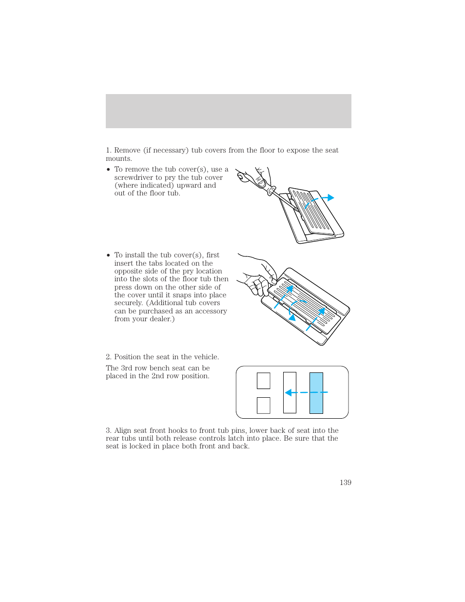 Seating and safety restraints | FORD 2002 Windstar v.1 User Manual | Page 139 / 296