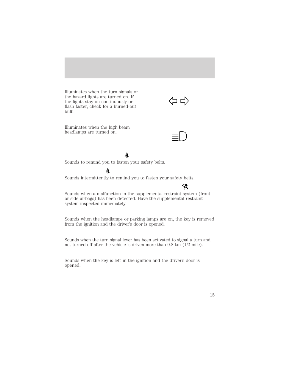 Instrument cluster | FORD 2002 Windstar v.1 User Manual | Page 15 / 296