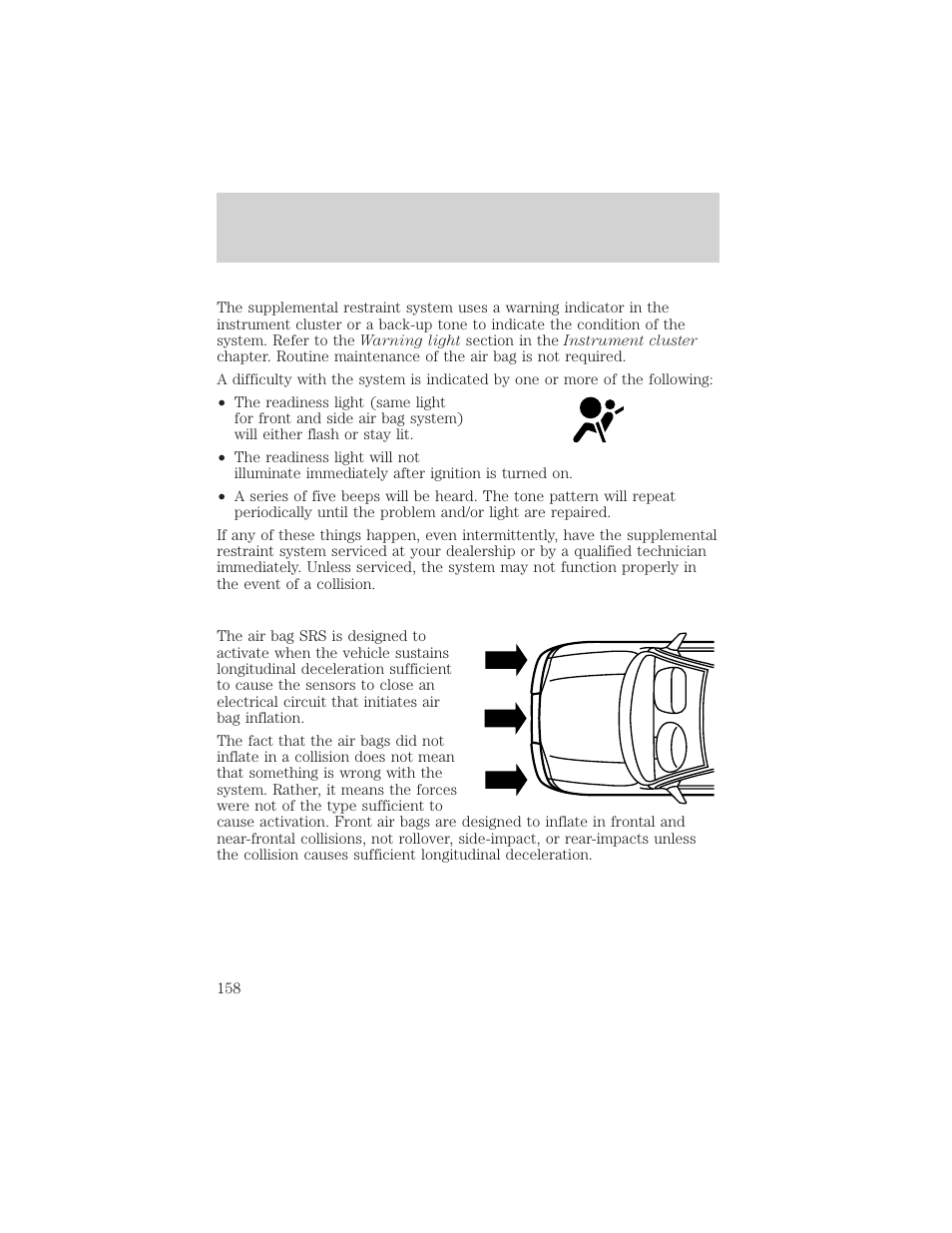 Seating and safety restraints | FORD 2002 Windstar v.1 User Manual | Page 158 / 296