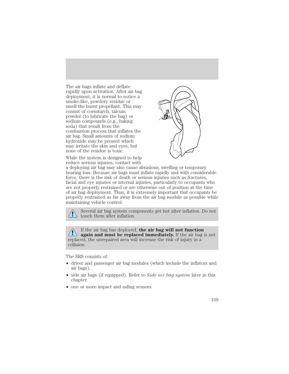 Seating and safety restraints | FORD 2002 Windstar v.1 User Manual | Page 159 / 296