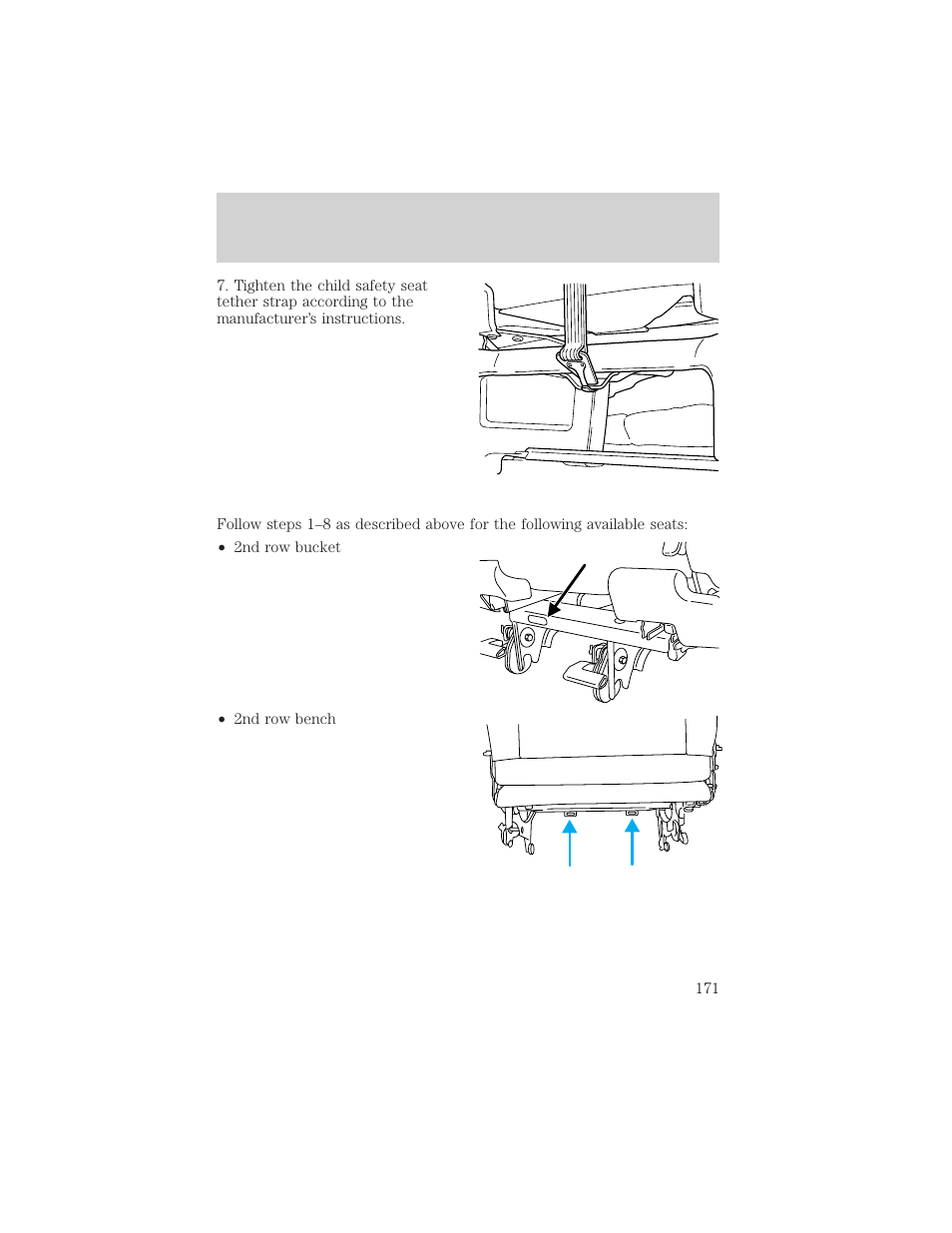 Seating and safety restraints | FORD 2002 Windstar v.1 User Manual | Page 171 / 296