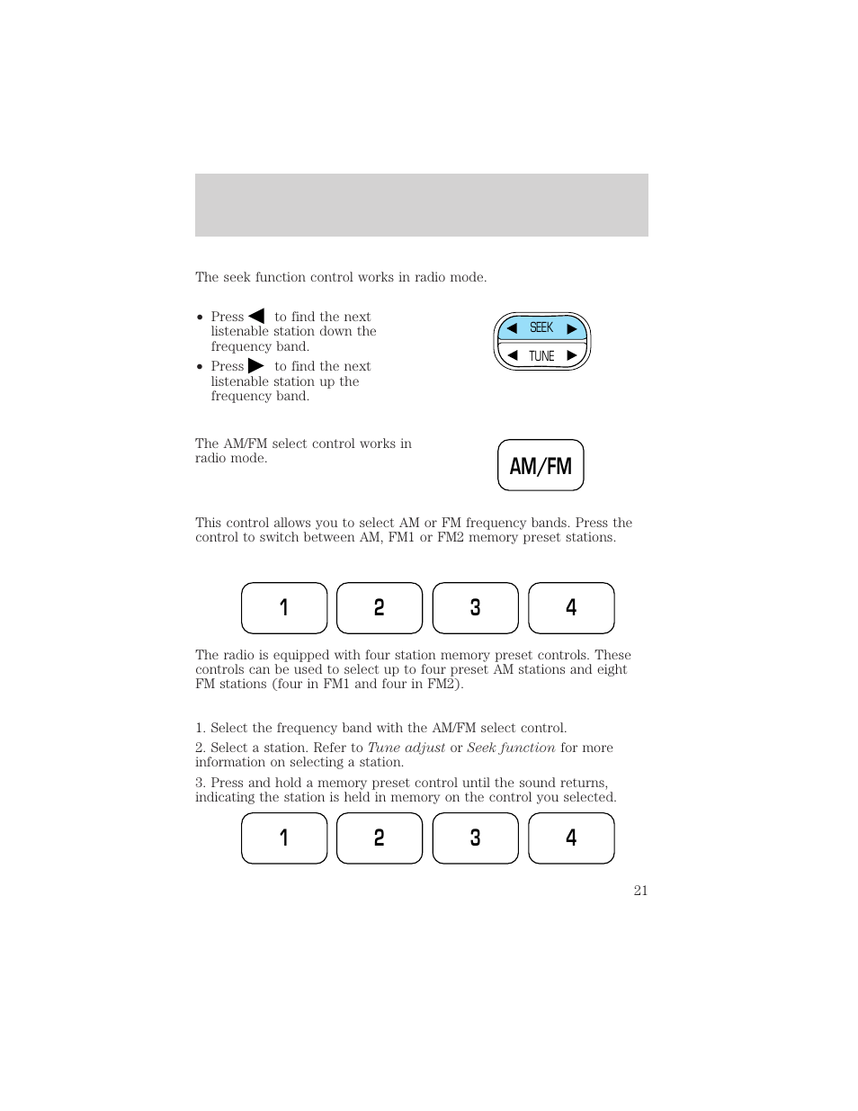 FORD 2002 Windstar v.1 User Manual | Page 21 / 296
