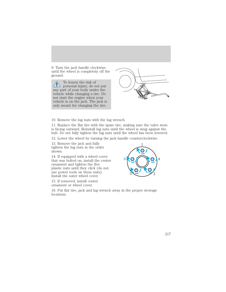 Roadside emergencies | FORD 2002 Windstar v.1 User Manual | Page 217 / 296