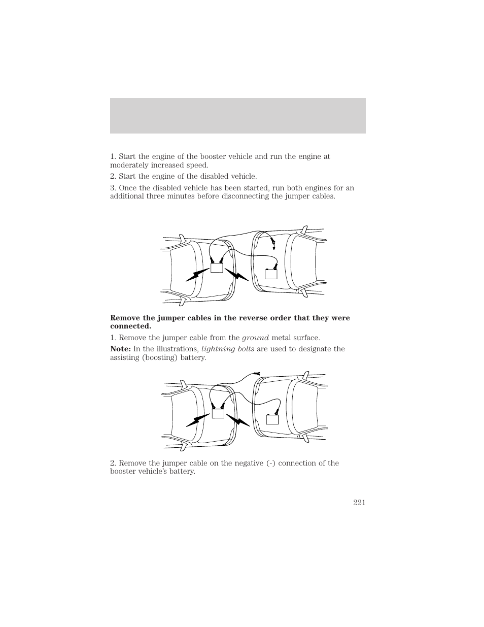 Roadside emergencies | FORD 2002 Windstar v.1 User Manual | Page 221 / 296