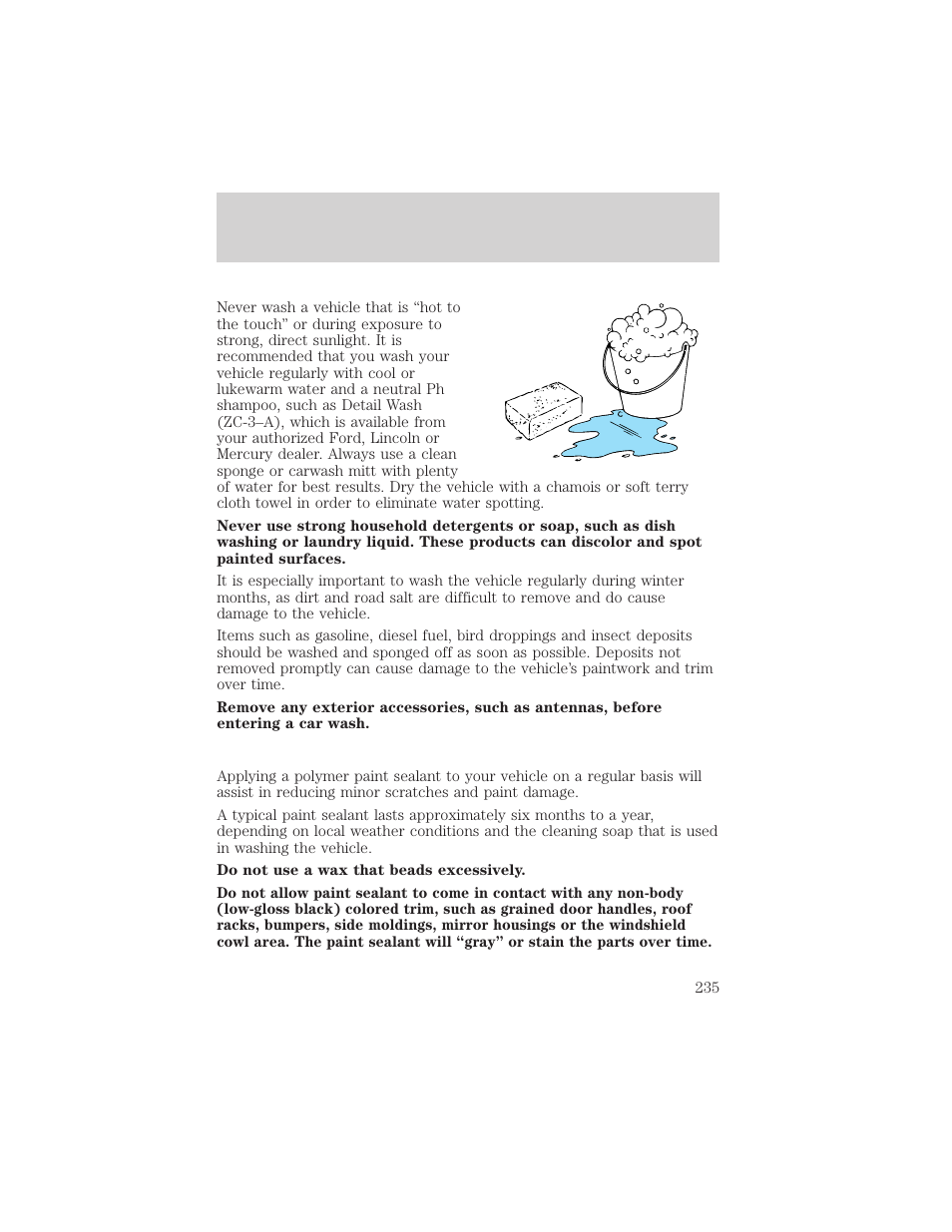 Cleaning | FORD 2002 Windstar v.1 User Manual | Page 235 / 296