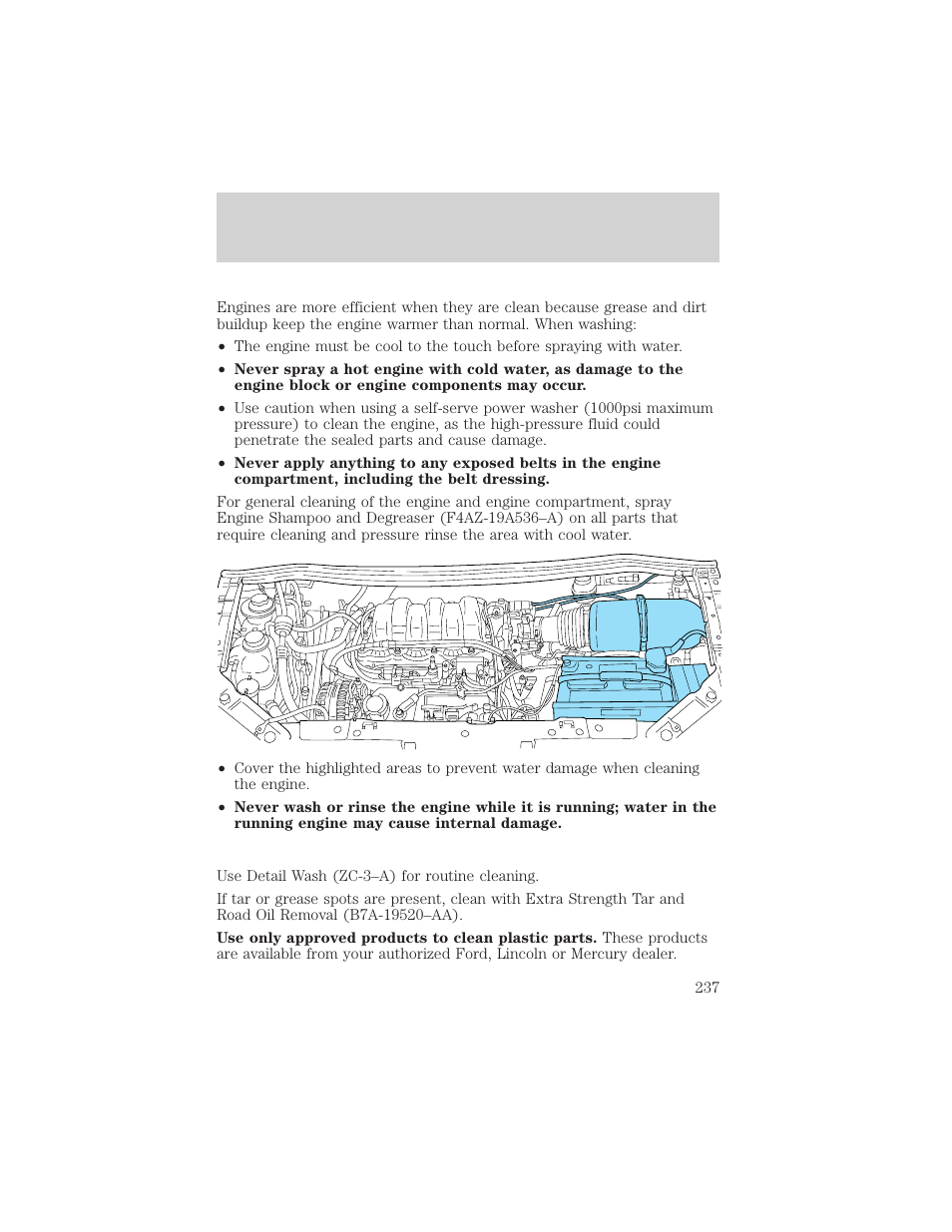 Cleaning | FORD 2002 Windstar v.1 User Manual | Page 237 / 296