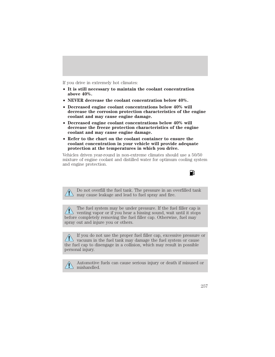 Maintenance and specifications | FORD 2002 Windstar v.1 User Manual | Page 257 / 296