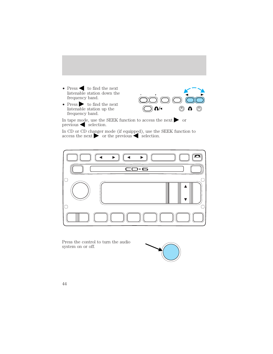 Entertainment systems | FORD 2002 Windstar v.1 User Manual | Page 44 / 296