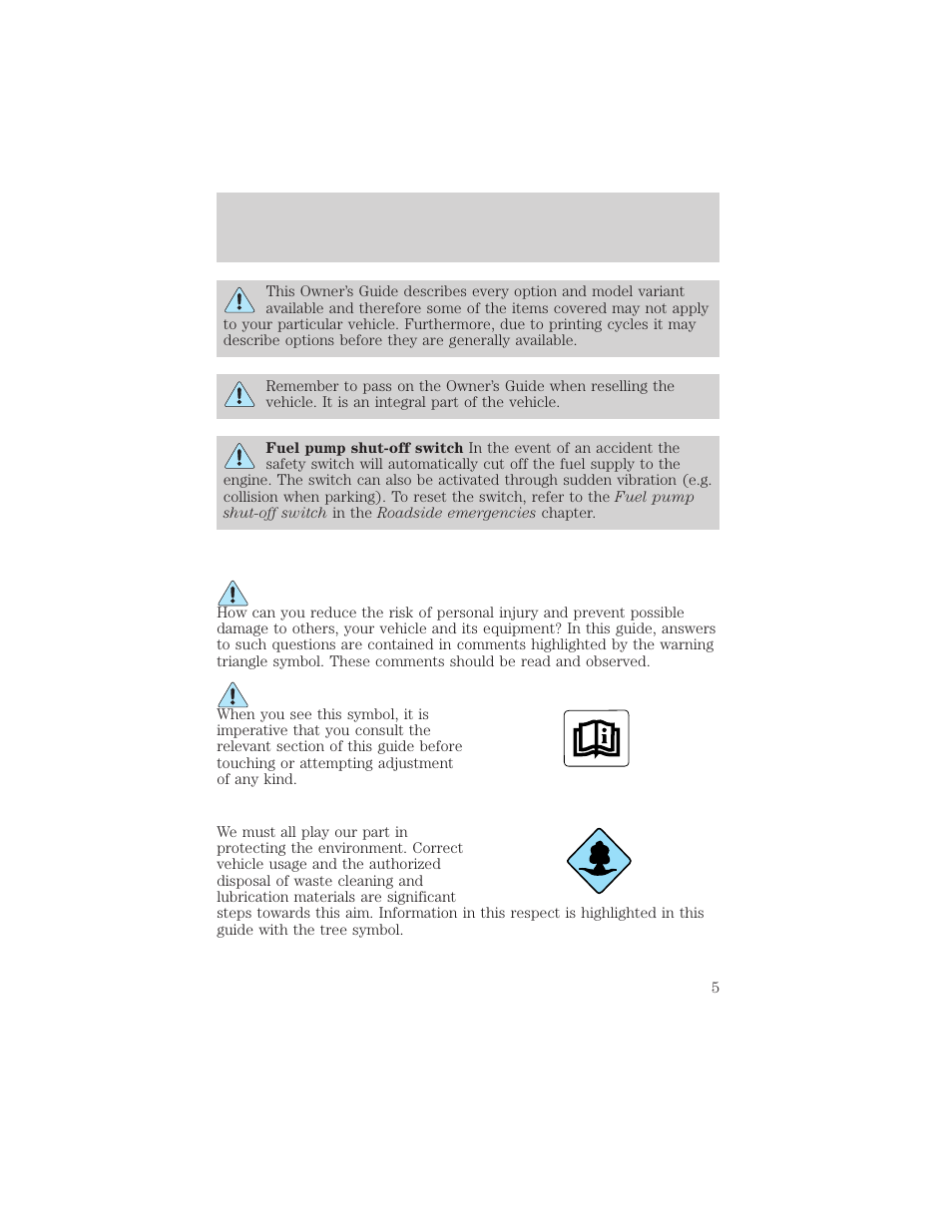Introduction | FORD 2002 Windstar v.1 User Manual | Page 5 / 296