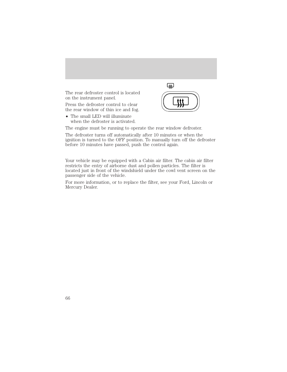 Climate controls | FORD 2002 Windstar v.1 User Manual | Page 66 / 296