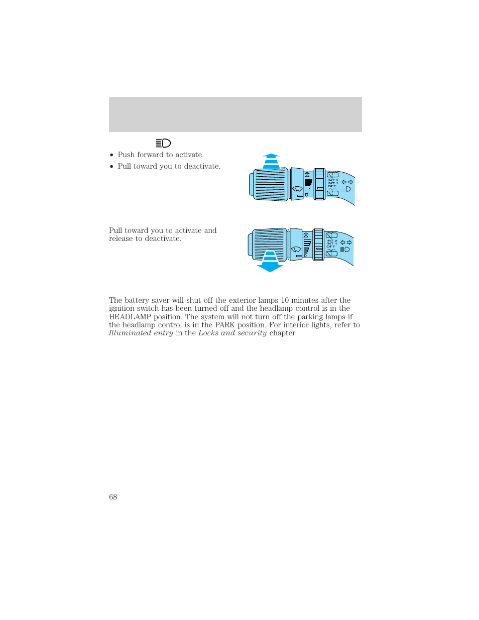 Lights | FORD 2002 Windstar v.1 User Manual | Page 68 / 296