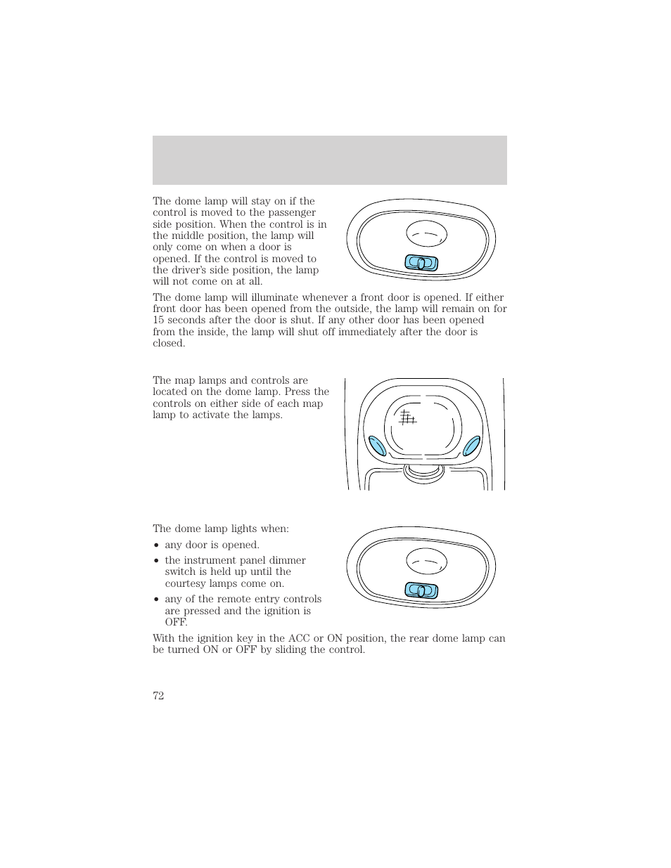 Lights | FORD 2002 Windstar v.1 User Manual | Page 72 / 296