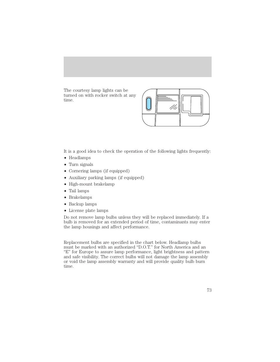 Lights | FORD 2002 Windstar v.1 User Manual | Page 73 / 296