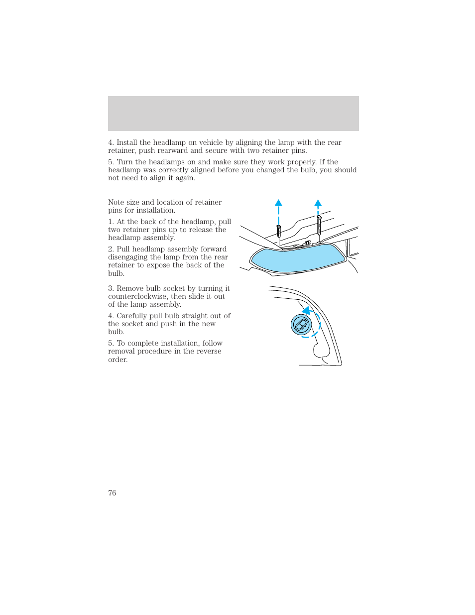 Lights | FORD 2002 Windstar v.1 User Manual | Page 76 / 296