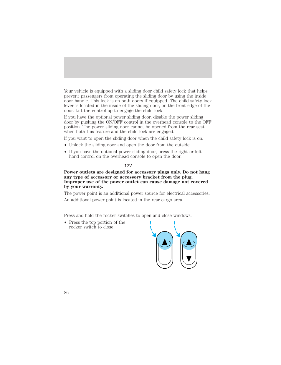 Driver controls | FORD 2002 Windstar v.1 User Manual | Page 86 / 296