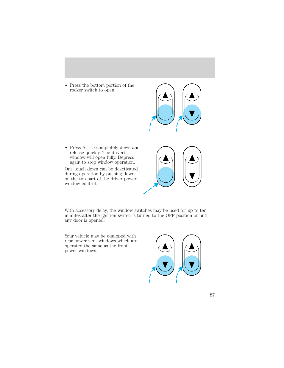 Driver controls | FORD 2002 Windstar v.1 User Manual | Page 87 / 296