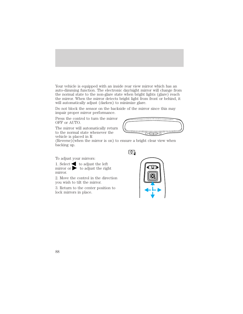 Driver controls | FORD 2002 Windstar v.1 User Manual | Page 88 / 296