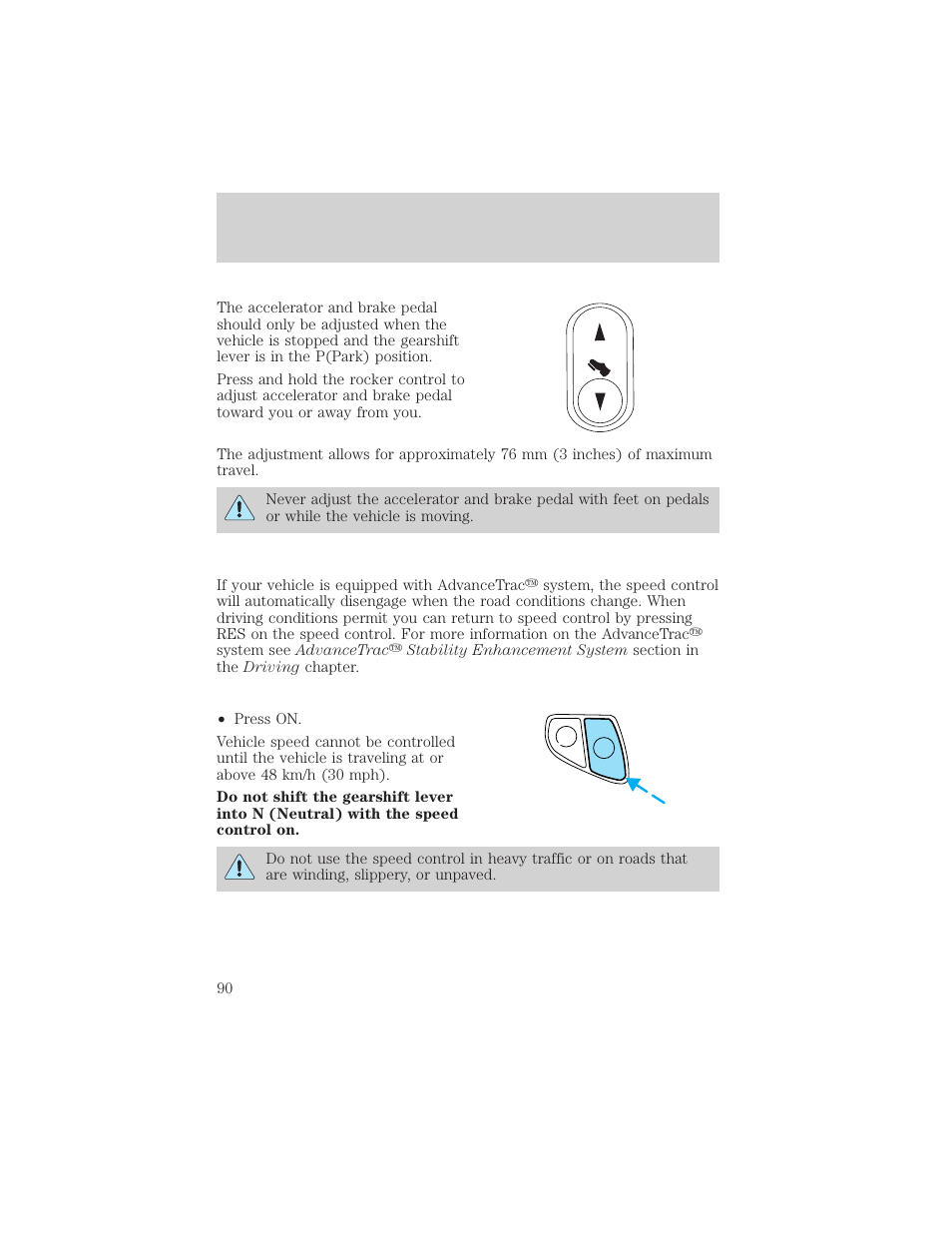 Driver controls | FORD 2002 Windstar v.1 User Manual | Page 90 / 296