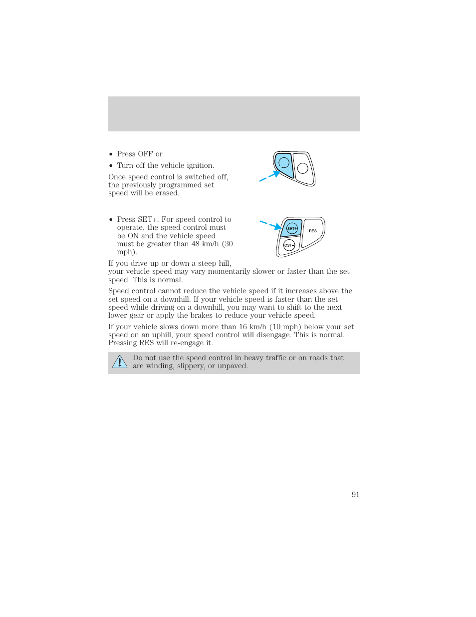 Driver controls | FORD 2002 Windstar v.1 User Manual | Page 91 / 296