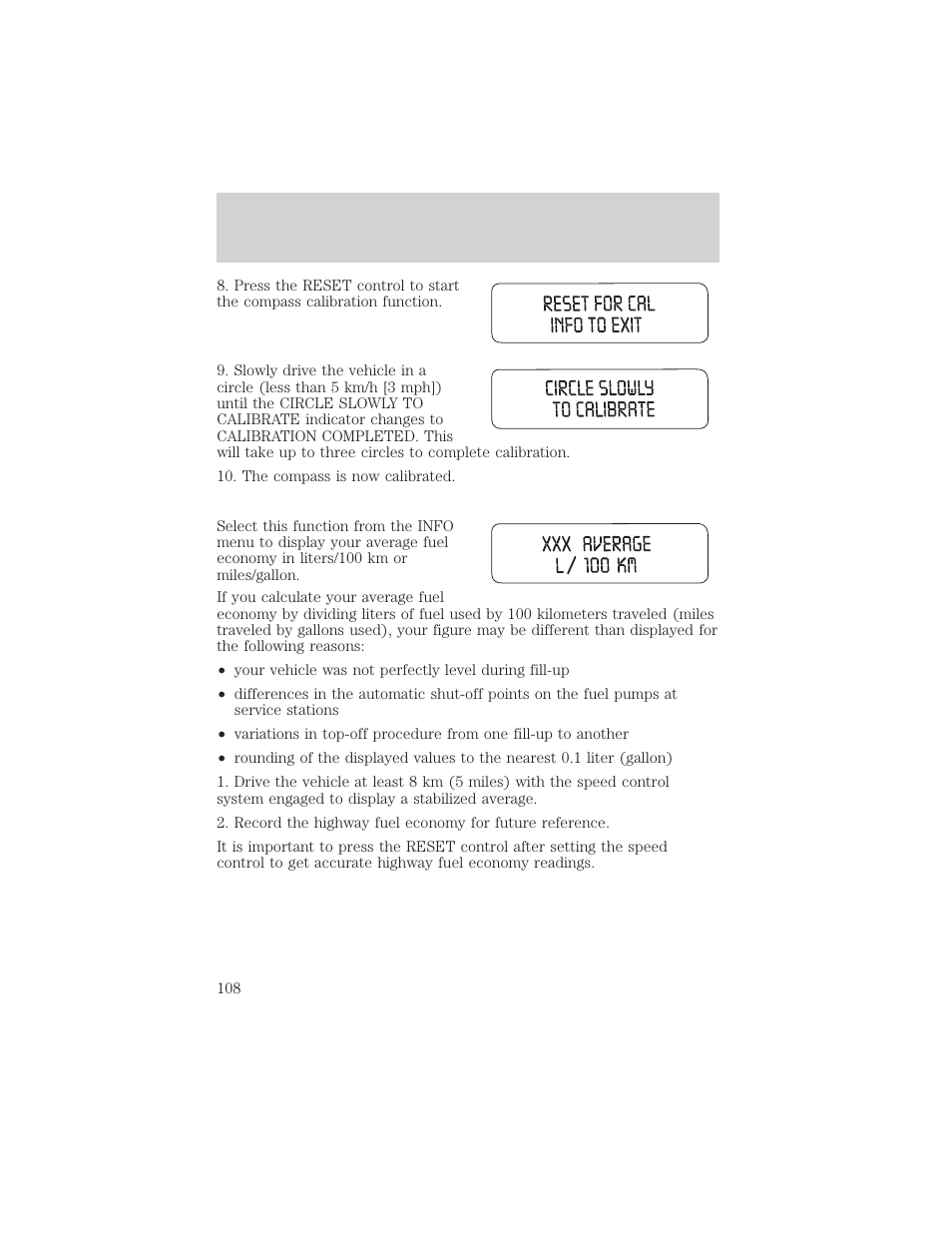 Driver controls | FORD 2002 Windstar v.2 User Manual | Page 108 / 288