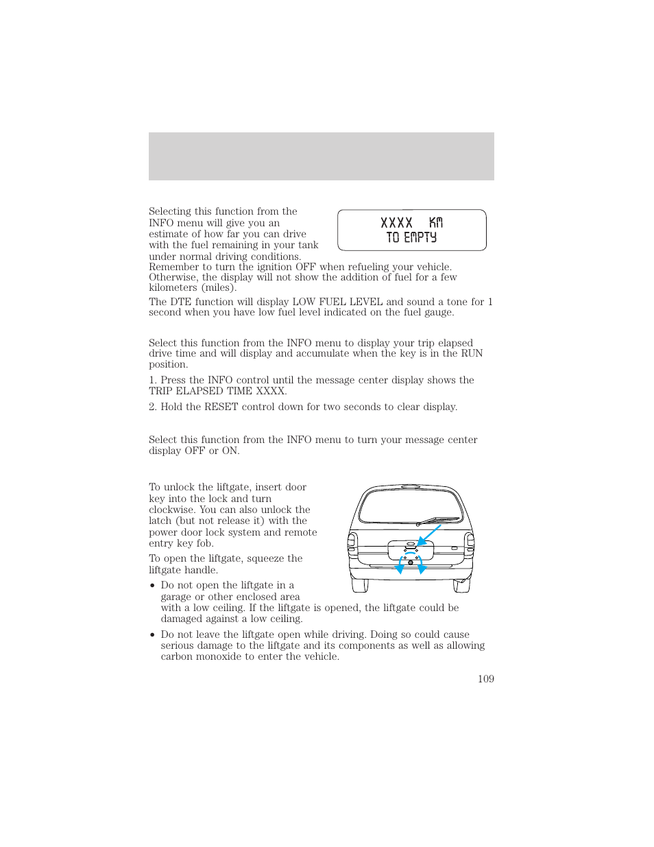 Driver controls | FORD 2002 Windstar v.2 User Manual | Page 109 / 288