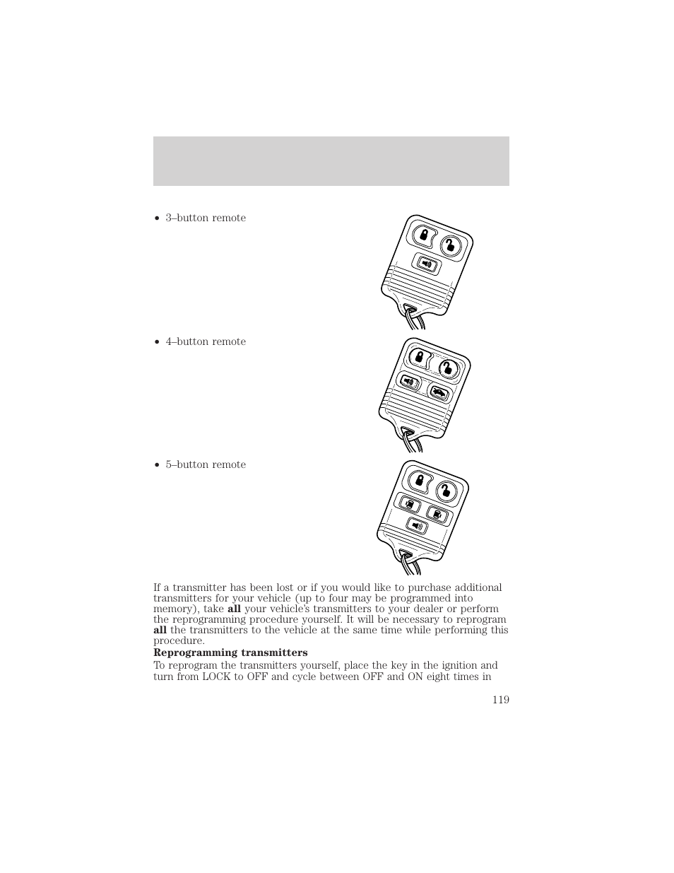 Locks and security | FORD 2002 Windstar v.2 User Manual | Page 119 / 288