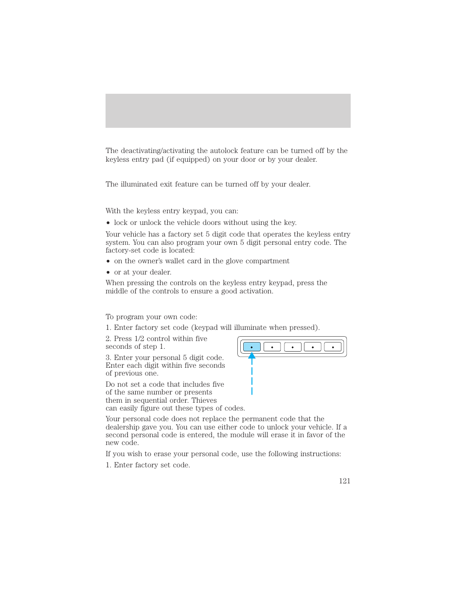 Locks and security | FORD 2002 Windstar v.2 User Manual | Page 121 / 288