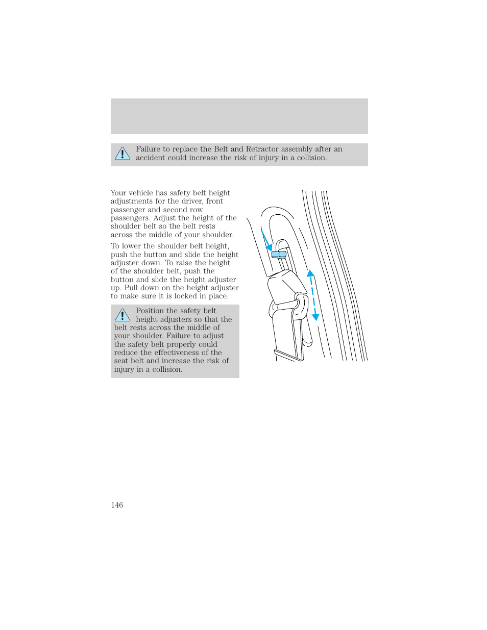 Seating and safety restraints | FORD 2002 Windstar v.2 User Manual | Page 146 / 288