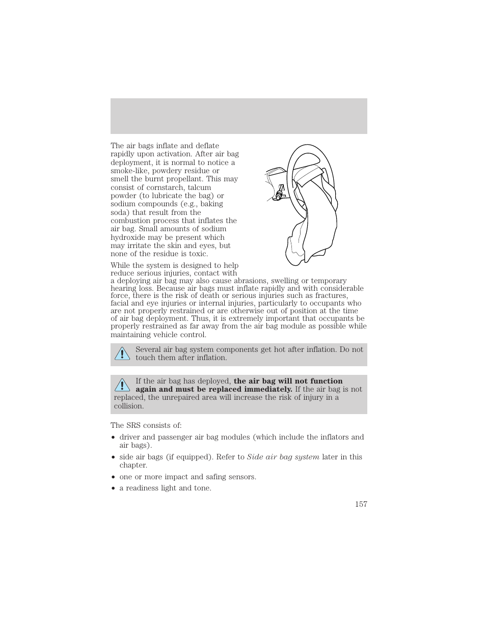Seating and safety restraints | FORD 2002 Windstar v.2 User Manual | Page 157 / 288