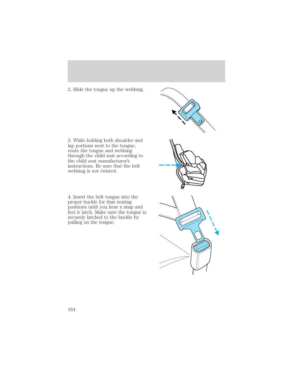 Seating and safety restraints | FORD 2002 Windstar v.2 User Manual | Page 164 / 288