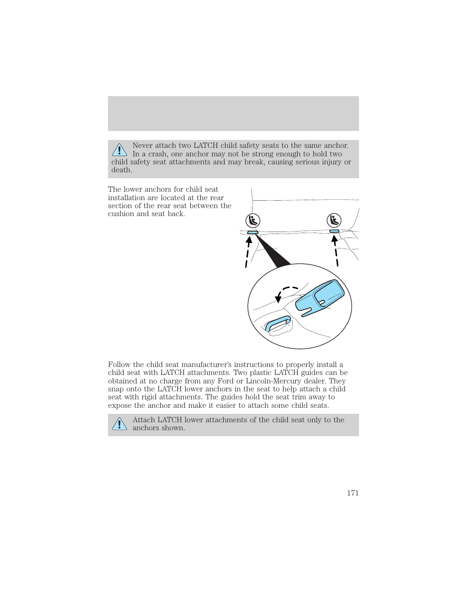 Seating and safety restraints | FORD 2002 Windstar v.2 User Manual | Page 171 / 288