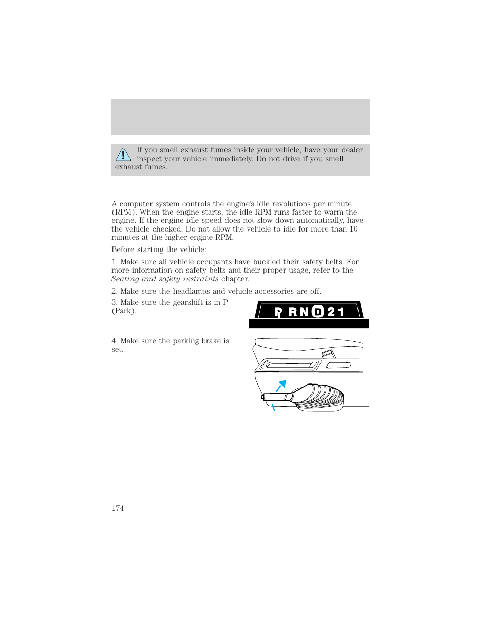 Driving | FORD 2002 Windstar v.2 User Manual | Page 174 / 288
