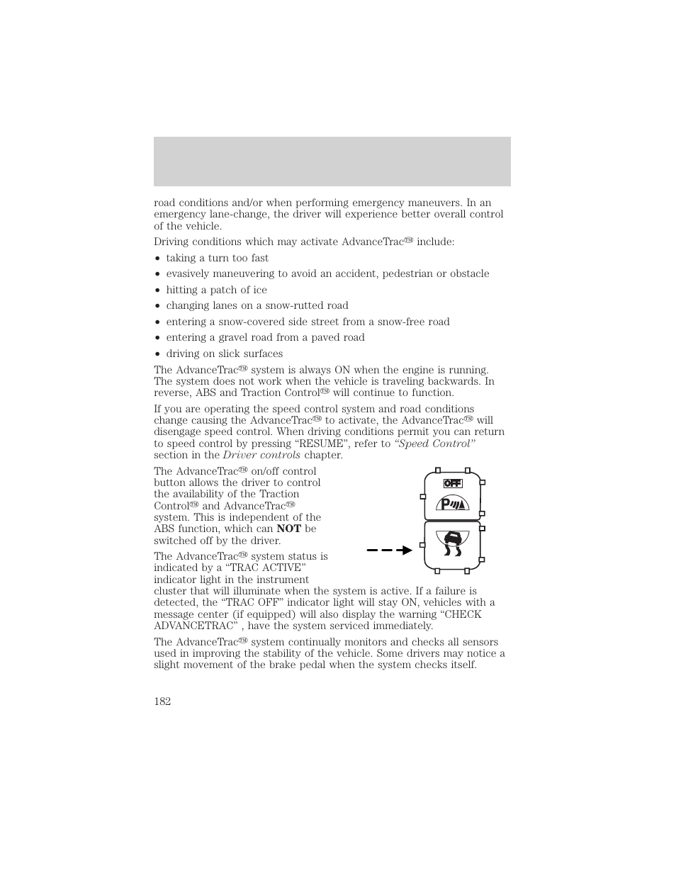 Driving | FORD 2002 Windstar v.2 User Manual | Page 182 / 288