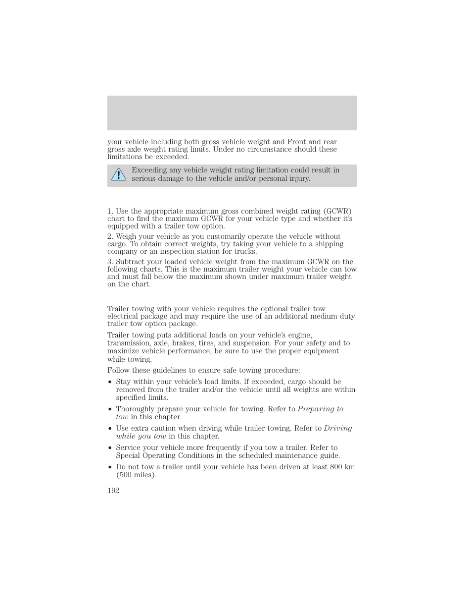 Driving | FORD 2002 Windstar v.2 User Manual | Page 192 / 288