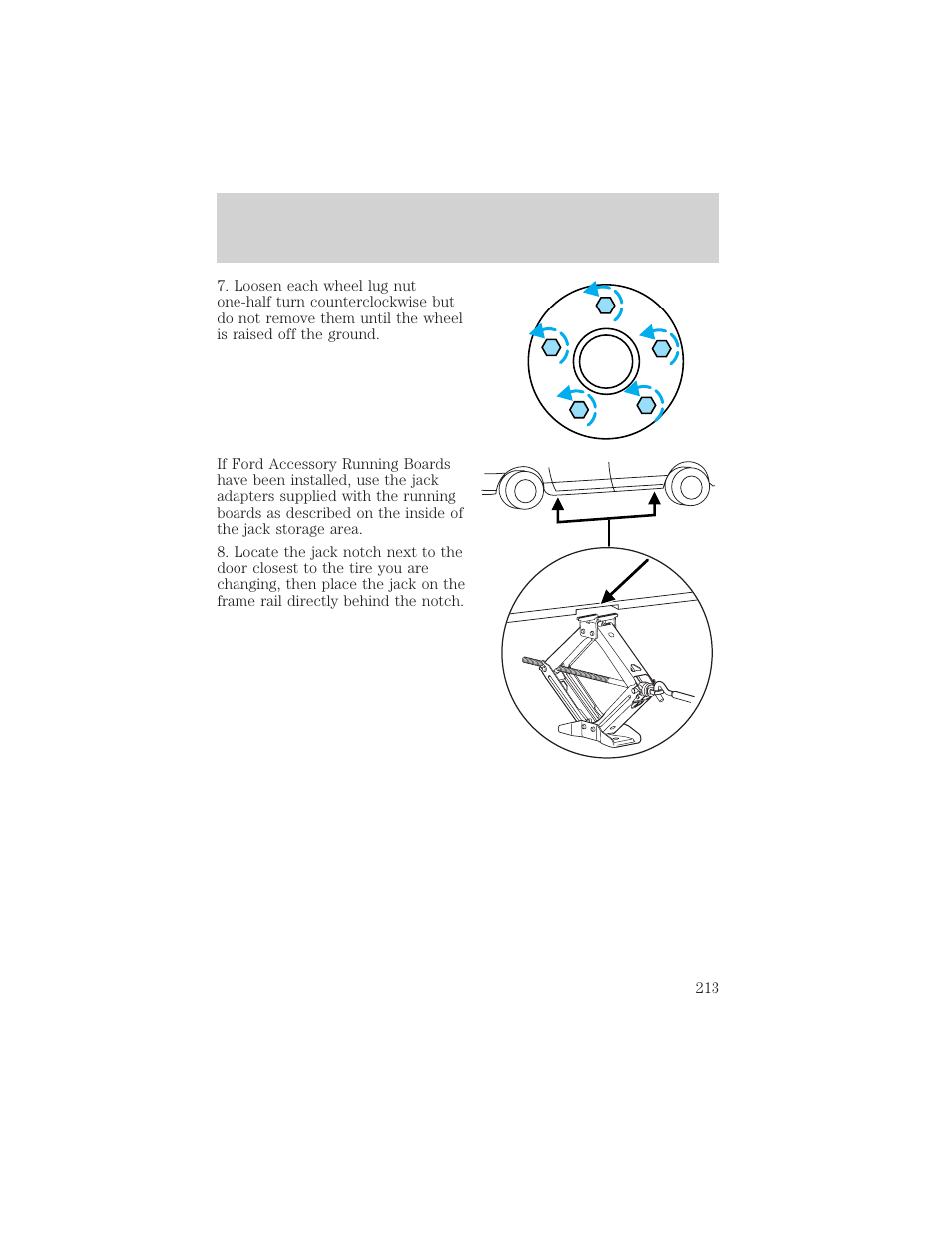 Roadside emergencies | FORD 2002 Windstar v.2 User Manual | Page 213 / 288